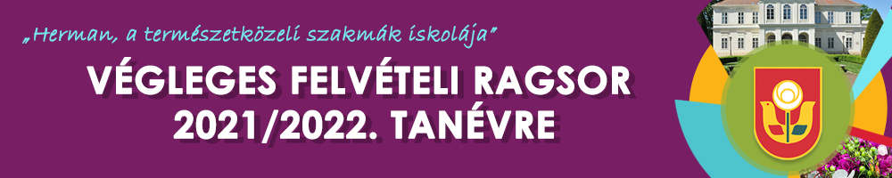 Végleges felvételi ragsor 2021/2022. tanévre