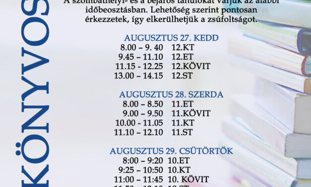 Tankönyvosztás 2024.