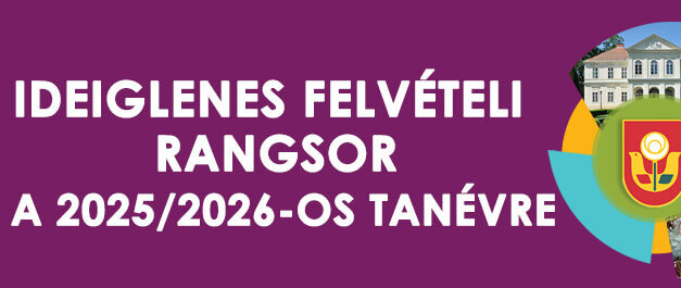 Ideiglenes felvételi rangsor 2025/2026. tanévre